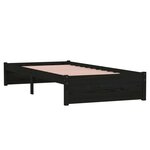 vidaXL Cadre de lit sans matelas noir bois massif 90x190 cm