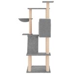 vidaXL Arbre à chat avec griffoirs en sisal gris clair 143 cm