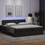 vidaXL Lit ottoman avec matelas & LED Noir 180x200cm similicuir