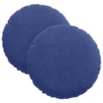 vidaXL Coussins de siège 2 Pièces Bleu police Ø 40 x 13 cm Velours