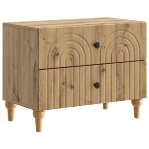 vidaXL Cabinet de chevet avec tiroir Chêne artisanal 62 x 34 5 x 48 cm