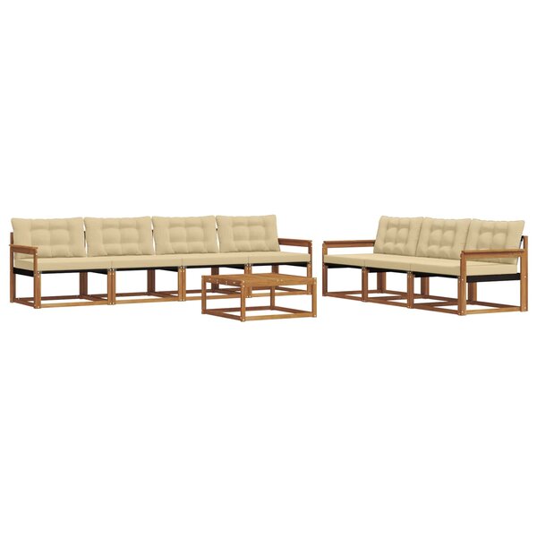 vidaXL Ensemble de canapés d'extérieur 8 Pièces Naturel et Beige
