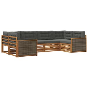 vidaXL Ensemble de canapés d'extérieur 6 pc Naturel et Anthracite