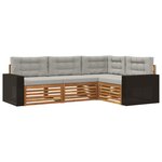 vidaXL Ensemble de canapés d'extérieur 4 pc Naturel et gris clair