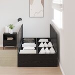Cadre de lit de rangement vidaXL Chêne noir 90x190 cm