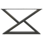 vidaXL Pieds de table basse 2 pièces Anthracite 70 x (42-43 3) cm Acier