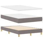 vidaXL Lit à ressorts avec matelas Taupe 120 x 200 cm tissu