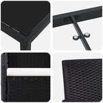 vidaXL Ensemble de salle à manger pour jardin 7 Pièces Noir polyrotin