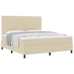 vidaXL Lit à ressorts avec matelas Crème 180 x 200 cm tissu