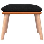 vidaXL Chaise à bascule avec repose-pied Noir Tissu