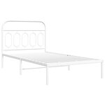 vidaXL Cadre de lit métal avec tête de lit blanc 100x190 cm
