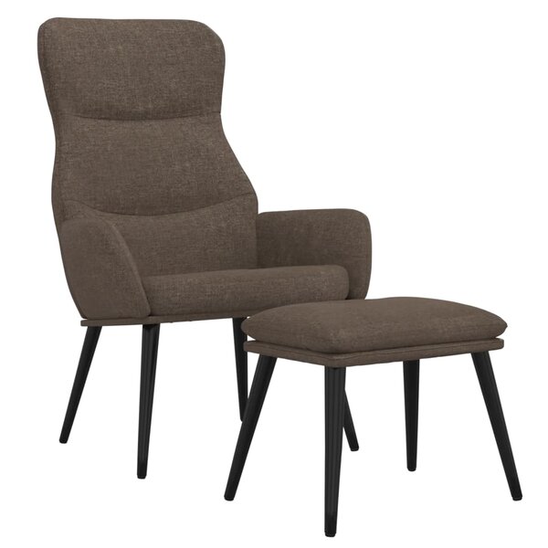 vidaXL Chaise de relaxation avec tabouret Taupe Tissu