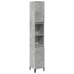 vidaXL Armoire de salle de bain gris béton 30x30x190 cm