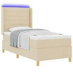 vidaXL Lit à ressorts avec matelas Crème 100 x 200 cm tissu