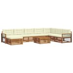 vidaXL Ensemble de canapés d'extérieur 9 Pièces Naturel et Crème