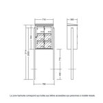 Bloc collectif Leabox  2x3  grade 3  simple face  extérieur  fixation sur pieds à sceller  vert mousse ral 6005 finition brillante