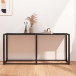 vidaXL Table console Marbre noir 160x35x75 5 cm Verre trempé