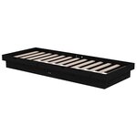 vidaXL Cadre de lit Noir Bois massif 75x190 cm Petit simple