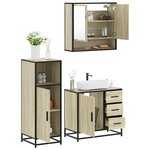 vidaXL Ensemble de meubles de salle de bain 3 Pièces chêne sonoma