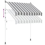 vidaXL Auvent rétractable manuel Anthracite et blanc 150 cm