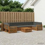 vidaXL Ensemble de canapés d'extérieur 8 Pièces Naturel et Anthracite