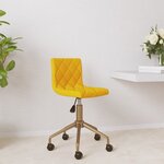 vidaXL Chaise pivotante de salle à manger Jaune moutarde Velours