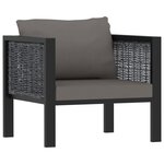 vidaXL Salon de jardin 5 Pièces avec coussins résine tressée anthracite