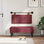 vidaXL Tête de lit suspendue Avec lumière LED Bordeaux PU antique