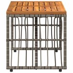vidaXL Table de jardin Gris 80 x 40 x 40 cm Acier et Rattan Poly