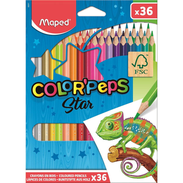 Maped Crayons de couleur COLOR'PEPS  triangulaire  étui 36