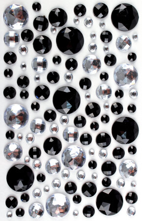 Stickers strass rond noir cristal 0 5 à 2 cm 106 pièces