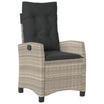 vidaXL Ensemble de salle à manger de jardin de 3 pièces avec coussins Gris clair Poly rotin