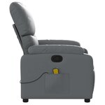 vidaXL Fauteuil de massage inclinable Gris Similicuir