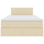 vidaXL Lit avec des lumières à LED Crème 120 x 200 cm tissu