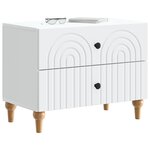 vidaXL Cabinet de chevet Blanc 62 x 34 5 x 48 cm Bois d'ingénierie