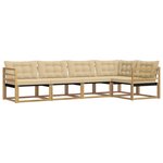 vidaXL Ensemble de canapés d'extérieur 5 pc Blanc et Beige
