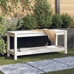 vidaXL Banc de jardin blanc 108x35x45 cm bois massif de pin