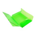 Exacompta : chemise 3 rabats elastiques 24x32cm polypropylène transparent - vert