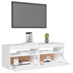 vidaXL Meuble TV avec lumières LED blanc 120x35x40 cm