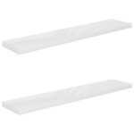vidaXL Étagère murale flottante 2Pièces Blanc brillant 120x23 5x3 8cm MDF