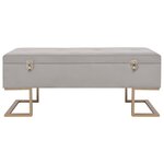 vidaXL Banc avec compartiment de rangement 105 cm Gris Velours