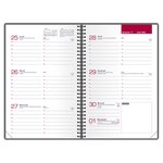 Agenda Civil spiralé Semainier 10x15cm Gris élastique rouge OXFORD