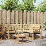 vidaXL Ensemble de canapés d'extérieur 5 Pièces Blanc et Beige