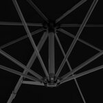 vidaXL Parasol de jardin en porte-à-faux avec mât en aluminium noir