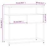 vidaXL Table console chêne fumé 75x40x75 cm bois d'ingénierie