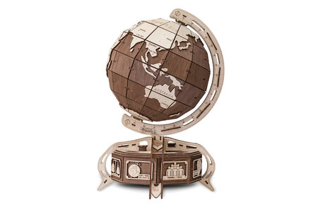 Maquette 3D en Bois Puzzle Globe Marron