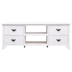 vidaXL Meuble TV Blanc antique 108x30x40 cm Bois de Paulownia solide