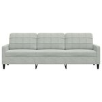 vidaXL Canapé à 3 places Gris clair 210 cm Velours