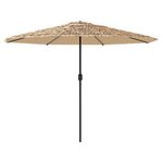 vidaXL Parasol de jardin avec mât en acier marron 324x324x247 cm