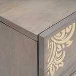 vidaXL Cabinet de chevet Gris 40 x 33 x 46 cm bois de manguier massif